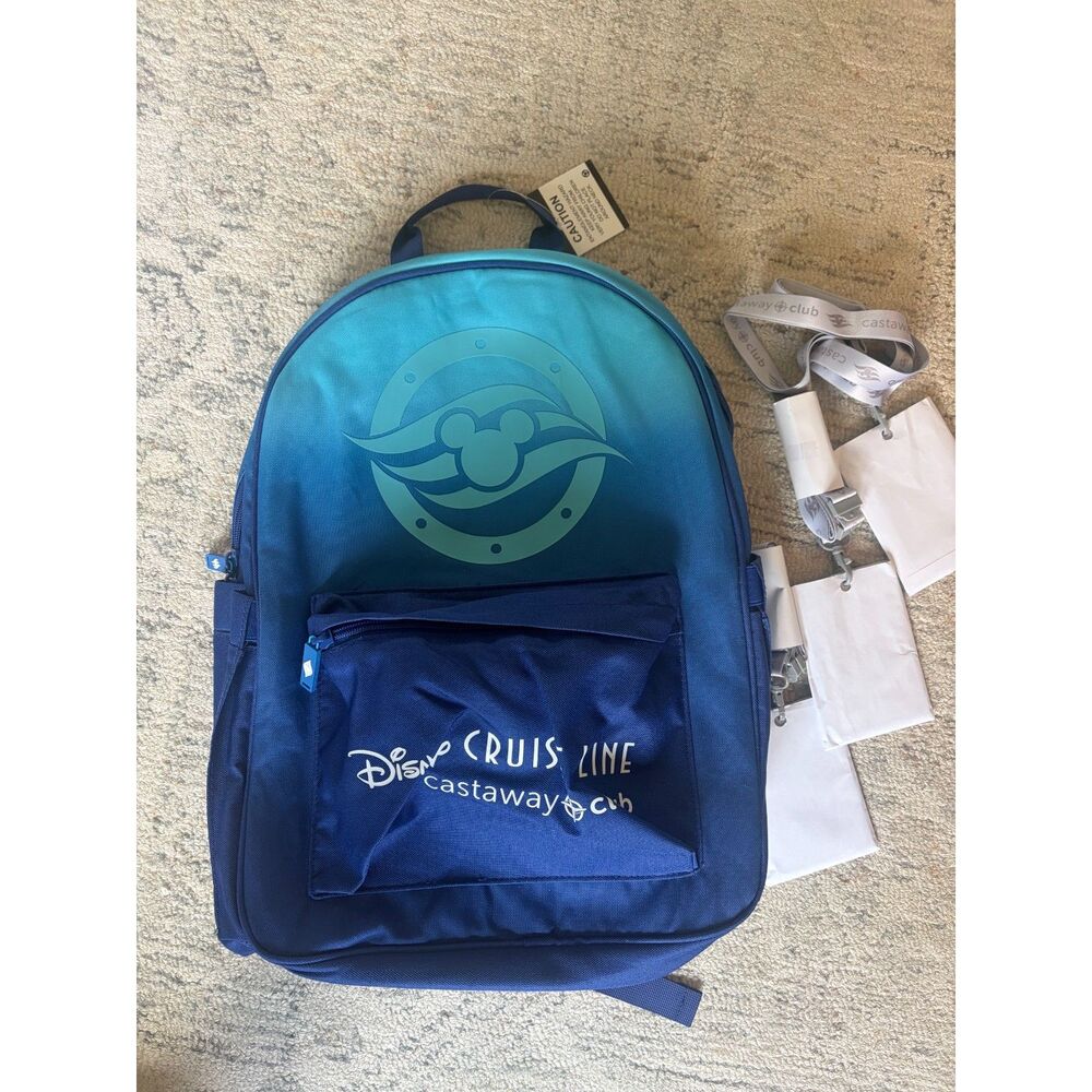 (NEW) Disney Cruise Line Backpack - Castaway Club + 3 Lanyards